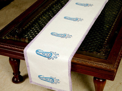 Jodhaa White 180 cm Table Runner(Cotton)