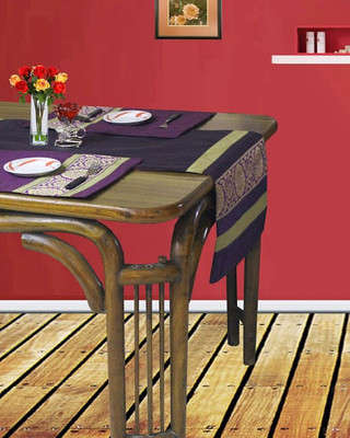 Dekor World Purple 180 cm Table Runner(Polyester)