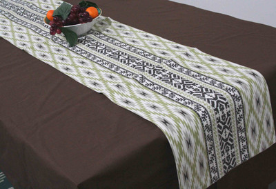 Raghuraj Lifestyle Green 180 cm Reversible Table Runner(Cotton)
