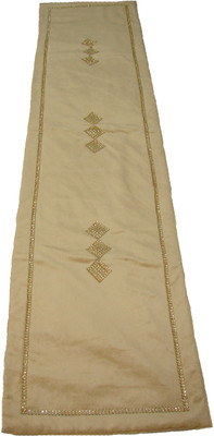 

HOME SHINE Beige 90 cm Table Runner(Velvet)