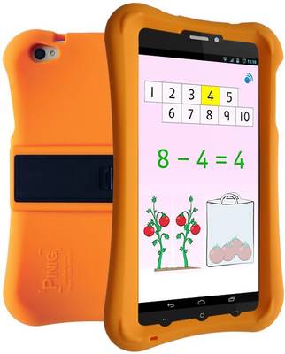 Pinig Kids Smart Tablet 6 to 8 with Orange Bumper 8 GB 6.9 inch with 3G
