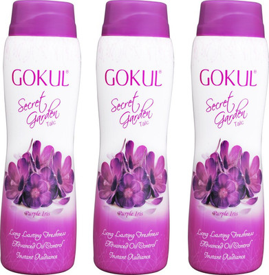 

Gokul Secret Garden Talc Purple Iris (Pack of 3)(100 g)