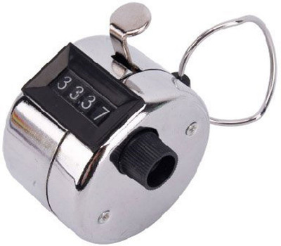 Gade Hand Held 4 Digit Manual Mechanical Click Analog Tally Counter(Silver Pack of 1)