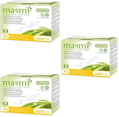 Masmi Organic Cotton Non Applicator Regular Tampons(Pack of 3)