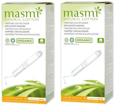 

Masmi Organic Cotton Applicator Superplus Tampons(Pack of 2)