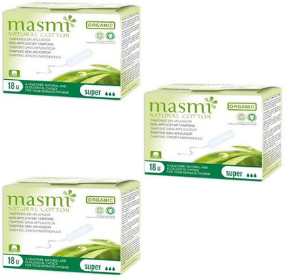 

Masmi Organic Cotton Non Applicator Super Tampons(Pack of 3)