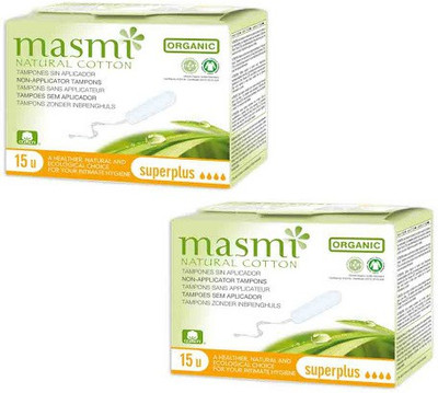 

Masmi Organic Cotton Non Applicator Superplus Tampons(Pack of 2)