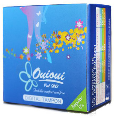 

Ouioui Size "REGULAR" for medium flow - (Non Applicator) Tampons(Pack of 8)