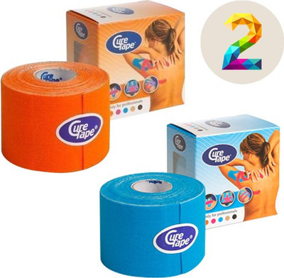 

Cure Tape Kinesiology Tape Protection Tape(Orange, Blue), Blue;orange
