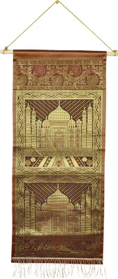 

Lal Haveli Décorative Magzine Holder Silk Wall Hanging Tapestry(Brown)