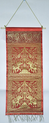 

Lal Haveli Wall Décor Silk Magzine Holder Hanging Ethnic0&0Traditional Tapestry(Red)