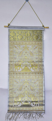 

Lal Haveli Home Decoration Silk Wall Hanging Letter Holder Animal Tapestry(Grey)