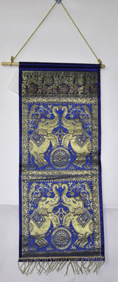 

Lal Haveli Home Decoration Silk Wall Hanging Letter Holder Ethnic0&0Traditional Tapestry(Blue)