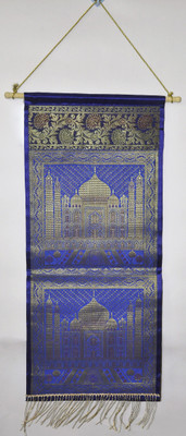 

Lal Haveli Wall Hanging Silk Letter Holder Painting Wall Ethnic0&0Traditional Tapestry(Blue)