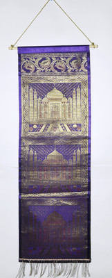 

Lal Haveli Vintage Taj Mahal Design Silk Wall Hanging Tapestry(Purple)