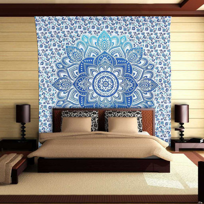

Stylo Culture Living Room Tapestry(White, Blue)