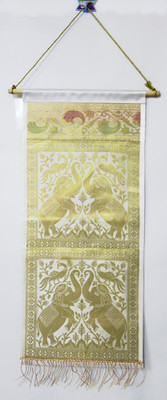

Lal Haveli Wall Hanging Silk Letter Holder Painting Wall Animal Tapestry(White)