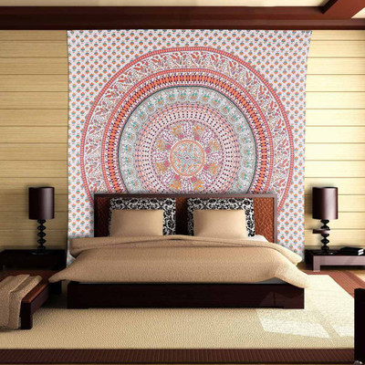 

Stylo Culture Living Room Tapestry(White, Pink)