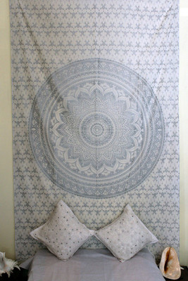 

Stylo Culture Living Room Tapestry(White, Silver)