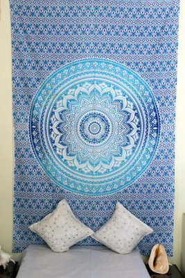 

Stylo Culture Living Room Tapestry(White, Blue)