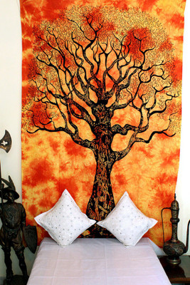 

Stylo Culture Living Room Tapestry(Orange, Black)