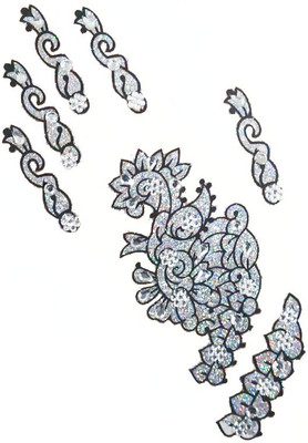 

Muren Reusable Temporary Body Tattoos Silver - Hand(Self Design)