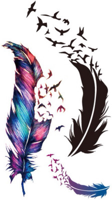 

SENECIO™ Black Colourful Feather Waterproof Temporary Body Tattoo(Feather)