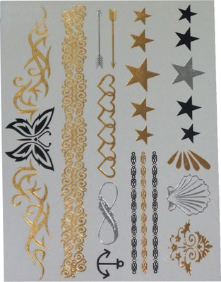 

Muren Temporary Jewellery Body Tattoos(Triangle, Chain)
