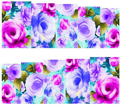Flipkart - SENECIOï¿½ï¿½ Pink Blue Rose Temporary Nail Tattoo Pack(Floral)