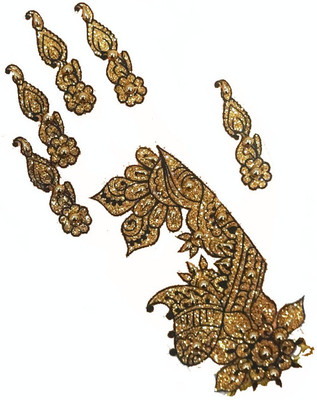 

Muren Reusable Temporary Body Tattoos Golden - Hand(Self Design)