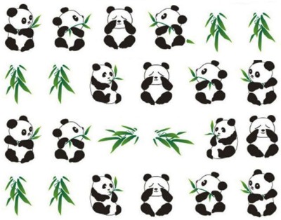 Flipkart - SENECIOï¿½ï¿½ Panda With Grass Temporary Nail Tattoo(Panda)