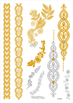

Flash Tattoo India(Metalic Strips, Mehndi, design elements, flower, hina)