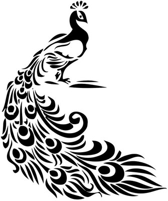 

Smilendeal T2141 Peacock Temp Body Tattoo - Black(Peacock)