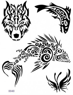 

Shimmer Fans Glitter Tattoo Kit (TAPE + GLITTER)(Animal, Sea Animal, Butterfly)