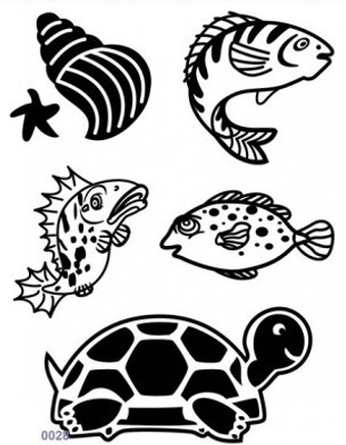 

Shimmer Fans Glitter Tattoo Kit (TAPE + GLITTER)(Sea Animals)