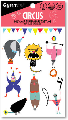 

Gumtoo Circus - Designer Temporary Tattoos(Joker, Elephant, Juggler, Circus, Lion, Ring Master)