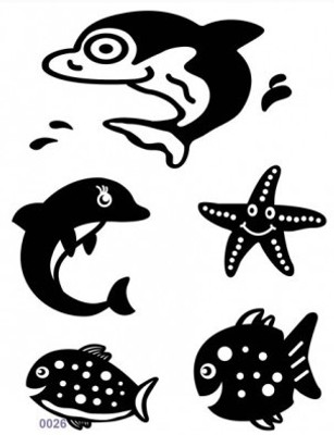 

Shimmer Fans Glitter Tattoo Kit (TAPE + GLITTER)(Sea Animals)