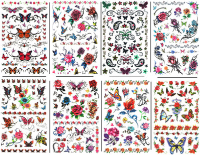 

Kauberi Jewels Combo of 450 Temporary waterproof body tattoos Standard Size for girls/women(High Quality)PS22(Princess Style)