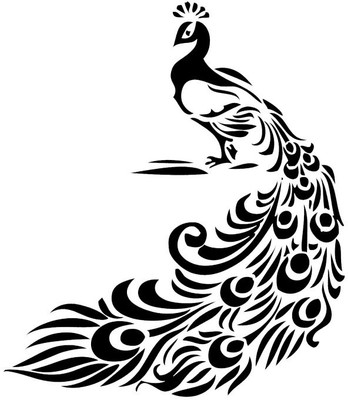 

Smilendeal T2144 Peacock Temp Body Tattoo - Black(Peacock)