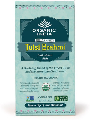 

Organic India Brahmi 25 Tea Bags Tulsi Herbal Infusion(25 Sachets, Box)