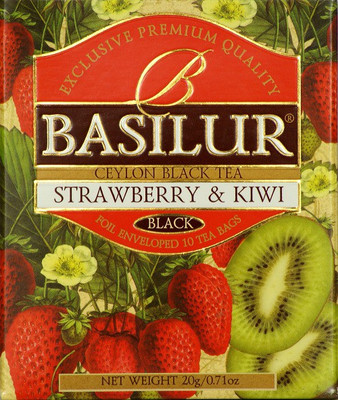 

Basilur Strawberry & kiwi 10 tbg Strawberry, Kiwi Black Tea(20 g, Box)