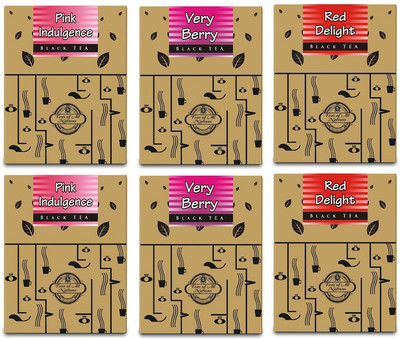 

Teas of All Nations Pink Indulgence, Very Berry, Red Delight Strawberry Black Tea(50 g, Box)