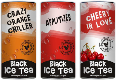 

Teas of All Nations Crazy Orange Chiller, Applitizier, Cherry in Love Apple Iced Tea(50 g, Can)