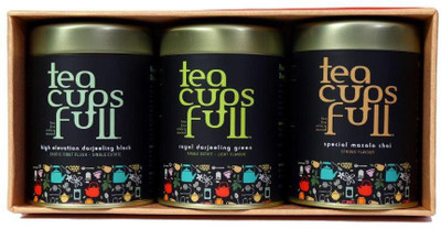 

Teacupsfull Happiness Tea Gift, Darjeeling Black, Darjeeling Green, Special Masala Chai Cinnamon, Cardomom, Ginger Black Tea Box(150 g)