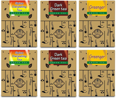 

Teas of All Nations Spice Darjeeling Tea, Dark Green Tea, Greenger Ginger Green Tea(50 g, Box)