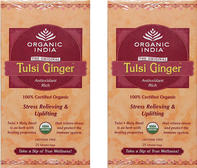 

Organic India Tulsi Ginger 2 Packs Ginger MasalaTea Box(25 Sachets)