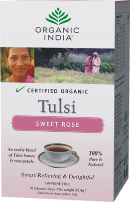 

Organic India TLS Sweet Rose Tulsi Herbal Infusion Box(18 Sachets)