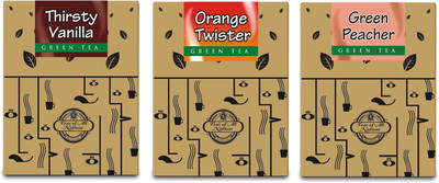 

Teas of All Nations Thristy Vanilla, Orange Twister, Green Peacher Vanilla Green Tea(50 g, Box)