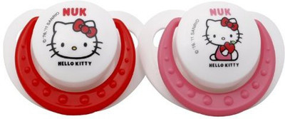 

Nuk Hello Kitty Orthodontic Silicone Pacifiers Soother(Red, Pink)