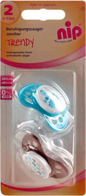 

Nip Trendy Silicone Soothers (5 - 18 Months) - 2 Pack Soother(Multicolor)